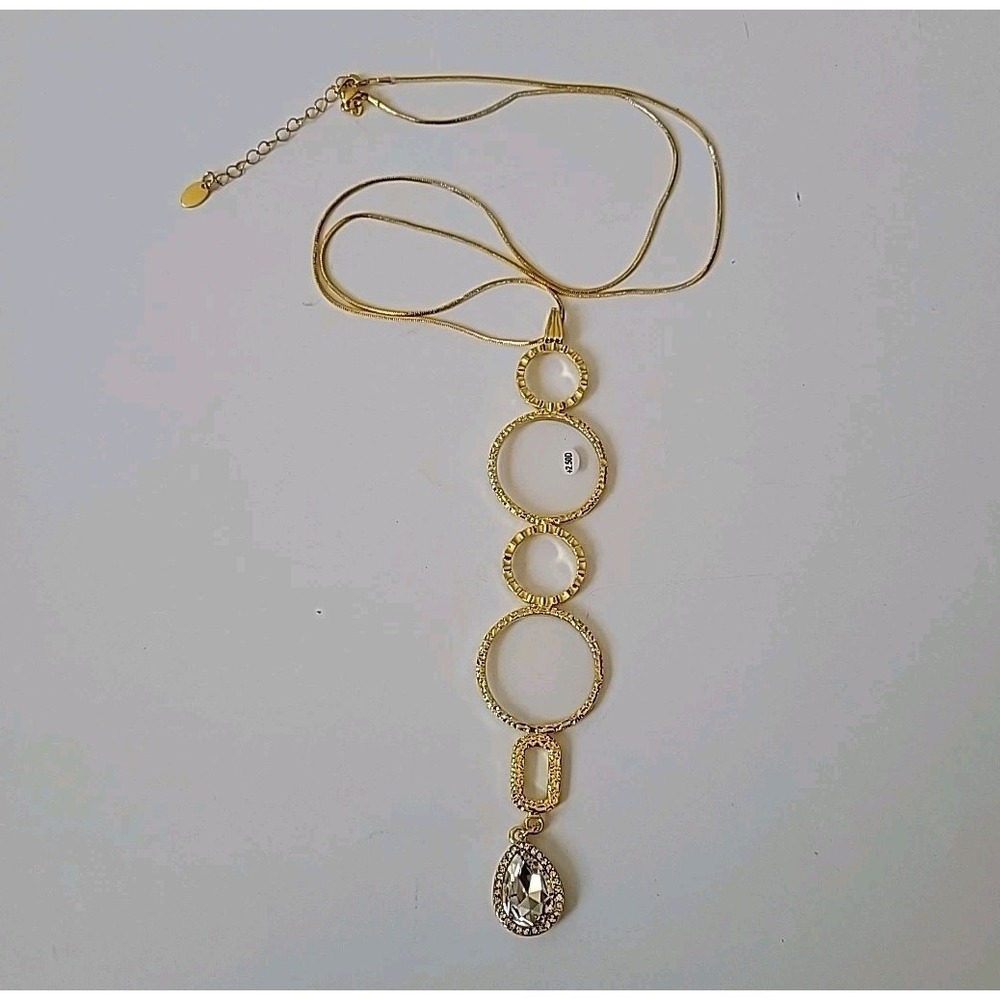 Karen Gemstone‎ Neckglasses +2.50 Round Gold Tone Frame Reading Glasses